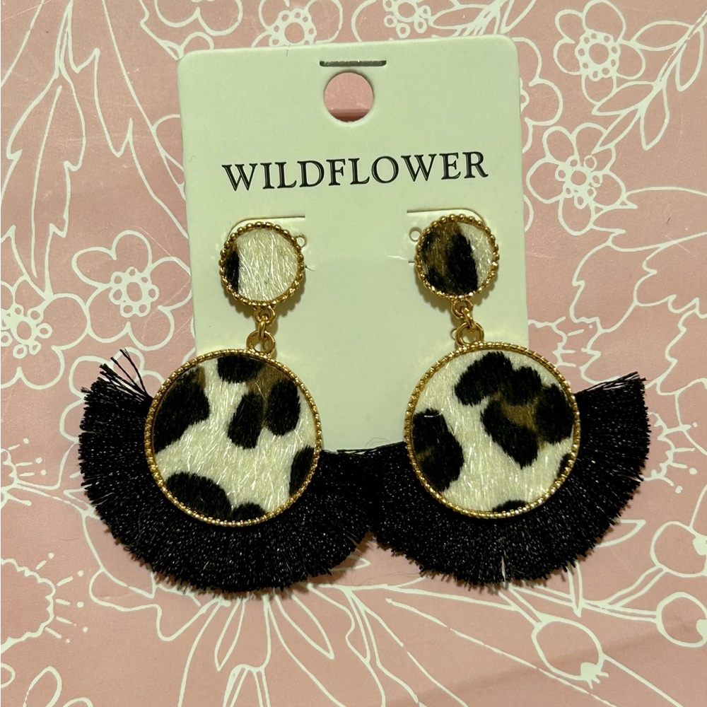 Cow print earrings